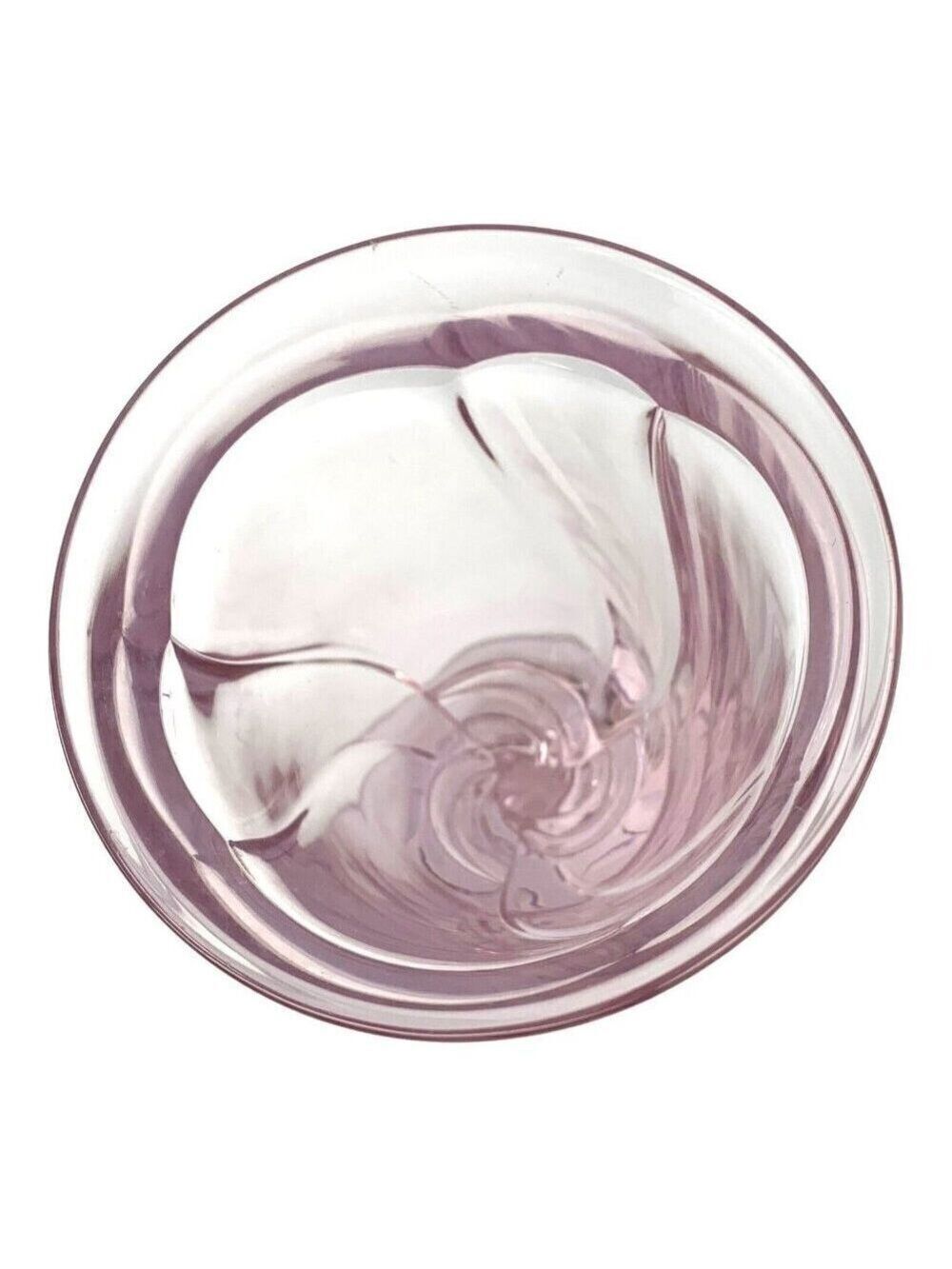 Noritake Sweet Swirl Pink Iced Tea Goblet Pressed Glass Elegant Drinkware Japan - Picture 3 of 6